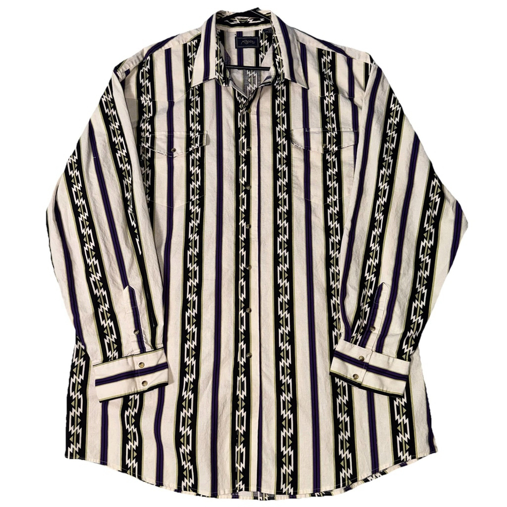Roper VTG Shirt Men 3XLT Aztec Navajo Southwestern Pearl Snap Cowboy Rodeo